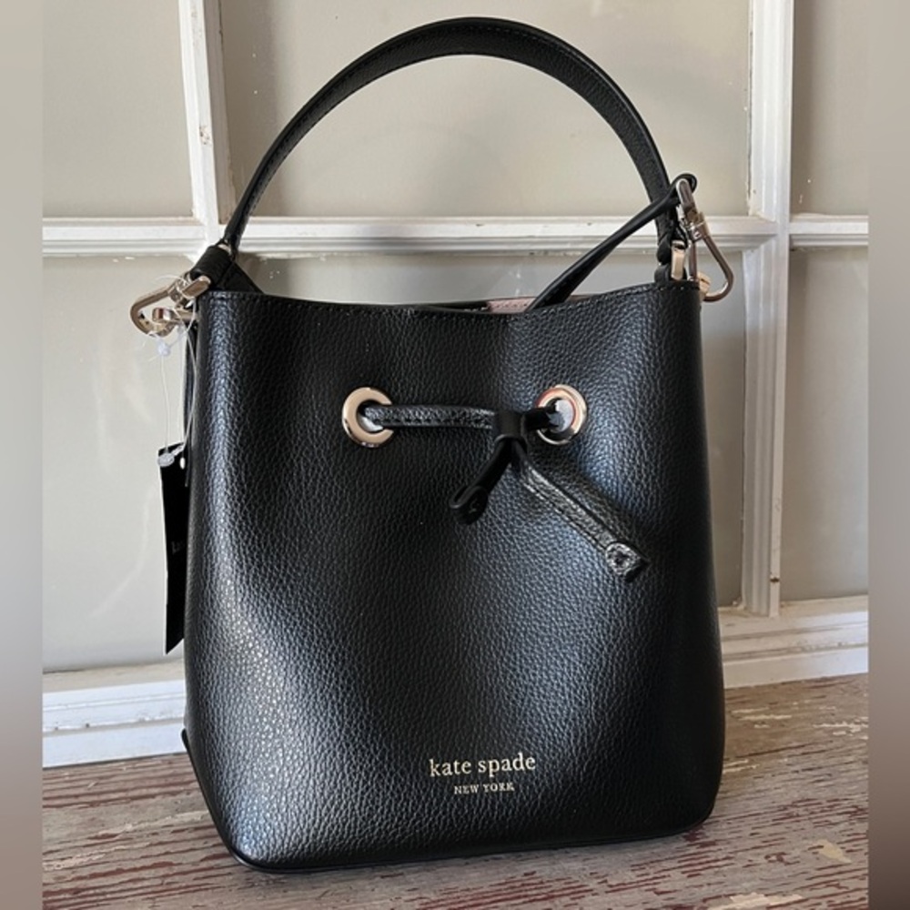 NEW! KATE SPADE Eva Small Bucket Bag in Black